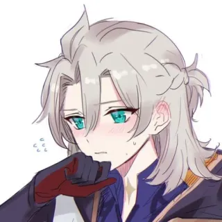 🥰 Albedo Genshin Impact Anime, Genshin Impact, Albedo, Personagem, Video game whatsapp sticker