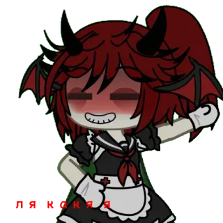 ☺️ Цукаса Anime, Gacha, Diabo, Garota, Empregada, Chifres telegram sticker