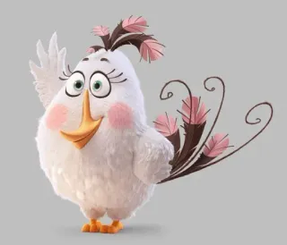 😎 Stella Angry Birds птица, белый, Стелла, Angry Birds, персонаж, мультфильм telegram sticker