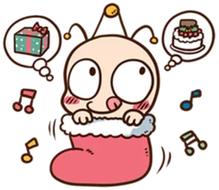 😋 Kartun, Lucu, Senang, Hadiah, Kue, Musik whatsapp sticker