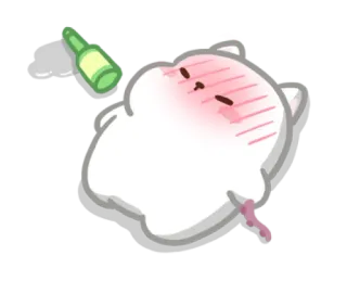 🍾 Katze, betrunken, Flasche, Cartoon, Tier, süß, lustig telegram sticker