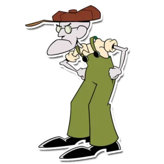 🤨 Eustace Bagg Courage the Cowardly Dog Eustace Bagg, Courage der feige Hund, Cartoon, mürrisch, alter Mann, Charakter telegram sticker