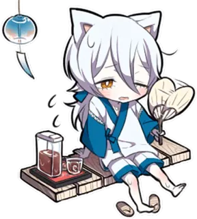 🎐 Anime, Chibi, Kawaii, Lis, Słodkie, Relaks telegram sticker