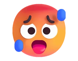 🥵 อิโมจิ, กังวล, วิตกกังวล, เป็นห่วง, เครียด, สีหน้า, หน้า telegram sticker