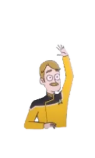 🖐 Brad Boimler Star Trek: Lower Decks Star Trek, Lower Decks, Brad Boimler, desenho animado, ficção científica telegram sticker