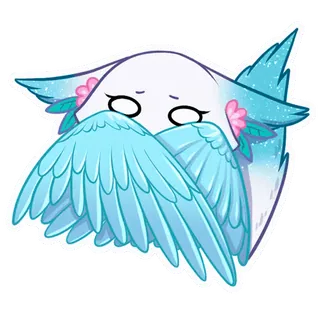 😬 cute, cartoon, wings, animal, sticker telegram sticker