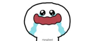 😭 HangSeed 泣く, 悲しい, 涙, 絵文字, HangSeed telegram sticker