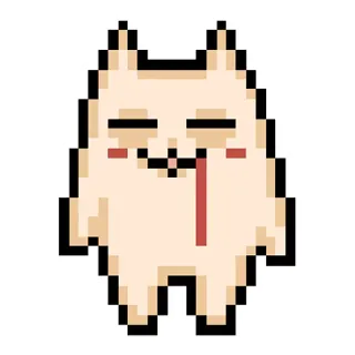 😐 pixel art, cat, cute, cartoon, character whatsapp sticker
