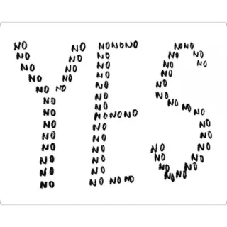 👎 NO NONONO NONONO NO NO NO NO yes, no, doodle, text art, contrast, agreement, disagreement telegram sticker