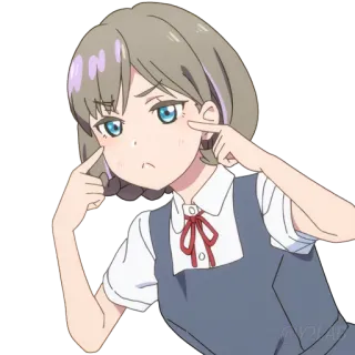 👀 Аниме, Стикер, Мультфильм, Девушка, Милый, Выражение whatsapp sticker