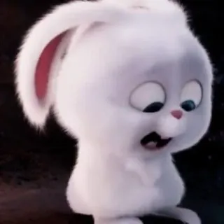 🐰 Snowball The Secret Life of Pets Desenho animado, Animal, Coelho, Coelhinho, Branco, Fofo, Animado whatsapp sticker