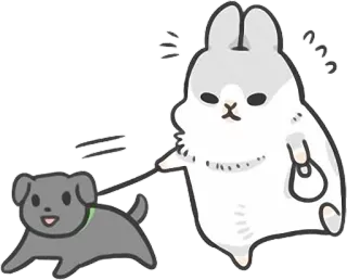 🐶 コラ pies, królik, zwierzę, słodki, zwierzak, spacer telegram sticker