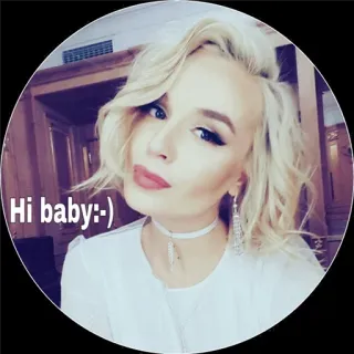 🙂 Hi baby:-) mujer, retrato, selfie, rubia, chica telegram sticker