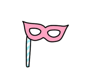 🎃 маска, карнавал, маскарад, розовый, вечеринка, праздник whatsapp sticker