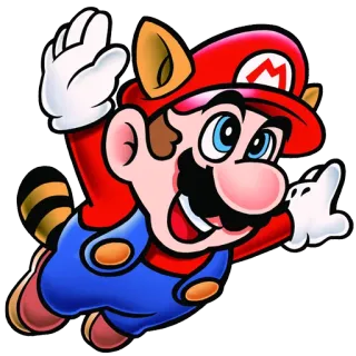 🍃 Mario Марио, Видеоигра, Nintendo, Костюм Тануки, Полёт telegram sticker