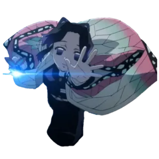 🦋 Shinobu Kocho Demon Slayer アニメ, 鬼滅の刃, 胡蝶しのぶ, 格闘家, 攻撃, 武器, ファンタジー whatsapp sticker