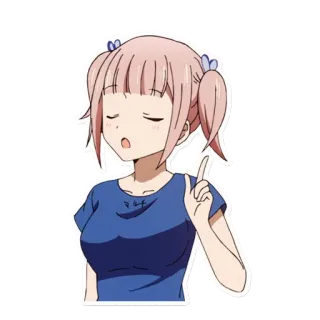 ☝ Anime, Chica, Lindo, Dibujo animado, Sticker, Personaje whatsapp sticker