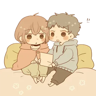 📃 Anime, Carino, Bambini, Kawaii, Amici, Adorabile telegram sticker