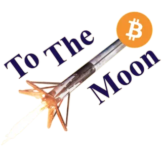 🚀 To The Moon Rakete, Mond, Bitcoin, Kryptowährung, Investieren, Finanzen, Meme telegram sticker