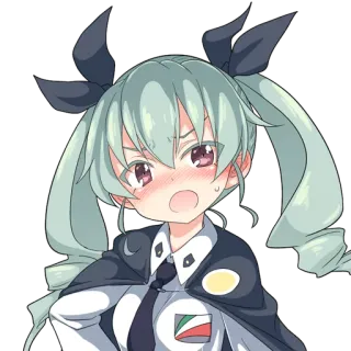 😳 Anchovy Girls und Panzer Anime, Mädchen, Schuluniform, Militäruniform whatsapp sticker