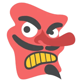 👺 máscara, diabo, demônio, halloween, irritado, rosto vermelho telegram sticker