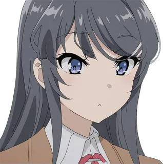 😮 Mai Sakurajima Rascal Does Not Dream of Bunny Girl Senpai anime, girl, character, cartoon telegram sticker