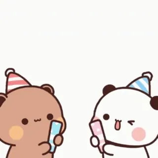 🎉 cute, bears, party, celebration, animals, kawaii whatsapp sticker