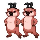 👯‍♀️ Lontra, Animal, fofo, Desenho animado telegram sticker
