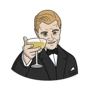 👌 homme, toast, verre, costume, cocktail, alcool telegram sticker