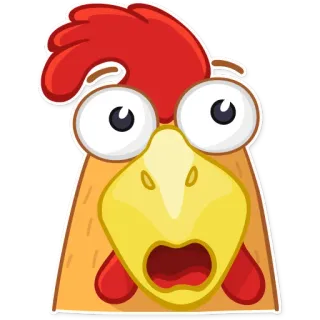 😮 frango, emoji, desenho animado, animal, pássaro, engraçado whatsapp sticker