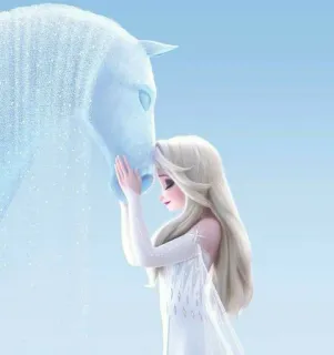 👾 Elsa Frozen II Elsa, Frozen, Disney, caballo, animación, hielo, nieve telegram sticker