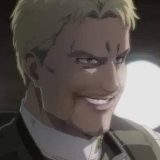 ⚔️ Reiner Braun Attack on Titan อนิเมะ, ตัวละคร, ภาพเหมือน, เคร่งขรึม, ยิ้ม, ไรเนอร์ บราวน์, ผ่าพิภพไททัน whatsapp sticker