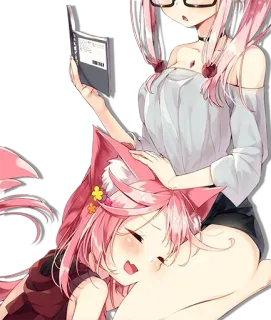🧸 アニメ, 猫耳, 可愛い, 女の子, カワイイ, 漫画 telegram sticker