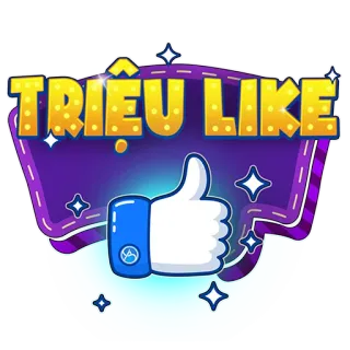 👍 TRIEU LIKE Mi piace, Pollice su, Social media, Milione, Scintillio telegram sticker