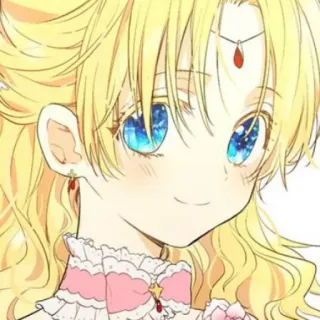 👑 Anime, Manga, Dessin animé, Blonde, Fille telegram sticker