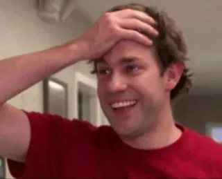 🥺 Jim Halpert The Office Jim Halpert, The Office, comedy, tv show, John Krasinski, awkward, funny telegram sticker