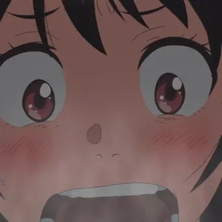 🍣 animé, choqué, surpris, femme, visage telegram sticker
