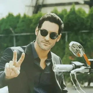 ✌ Lucifer Люцифер, Дьявол, Мотоцикл, Сериал telegram sticker