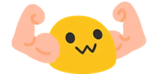 💪 Blob, Otot, Kuat, Kartun, Gym telegram sticker