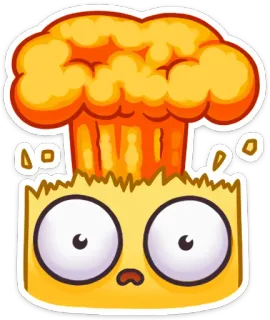 😱 desenho animado, explosão, rosto, chocado, olhos, meme, engraçado telegram sticker