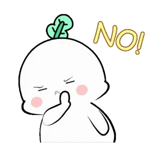 👎 NO! Desenho animado, Não, Fofo, Personagem telegram sticker