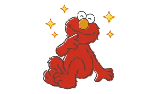 😦 Elmo เอลโม, เซซามีสตรีท, การ์ตูน, รายการเด็ก, ตัวละครสีแดง telegram sticker