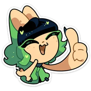 👍 Dessin animé, Personnage, Autocollant, Pouce levé, Mignon telegram sticker