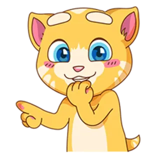 😁 Talking Tom gato, desenho animado, personagem, animado, animal, apontando telegram sticker