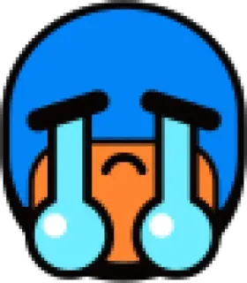 😭 triste, piangere, capelli blu, emozione, lacrime, arrabbiato whatsapp sticker