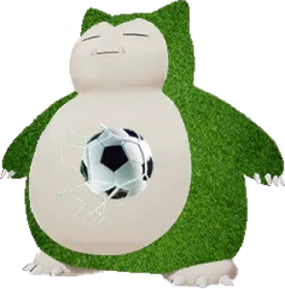 🟩 Snorlax Snorlax, Pokémon, balón de fútbol, barriga telegram sticker