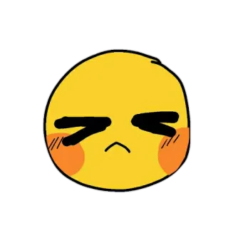 😩 Emoji, Triste, Carino, Cartone animato, Giallo, Faccia telegram sticker