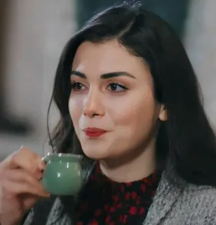 🍇 mujer, café, retrato, bebiendo telegram sticker