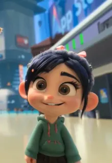 🦋 Vanellope von Schweetz Wreck-It Ralph cartoon, disney, vanellope, wreck it ralph, animated, character whatsapp sticker