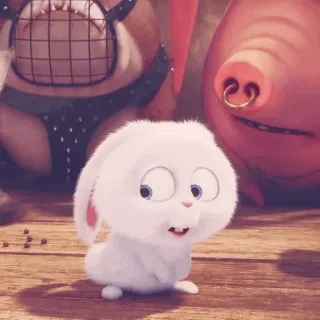 ☁️ Snowball The Secret Life of Pets lapin, lapinou, mignon, dessin animé, animé, animal de compagnie, animal whatsapp sticker